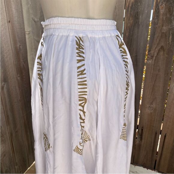 Cache vintage White and Gold A-Line Skirt size small - Picture 7 of 12